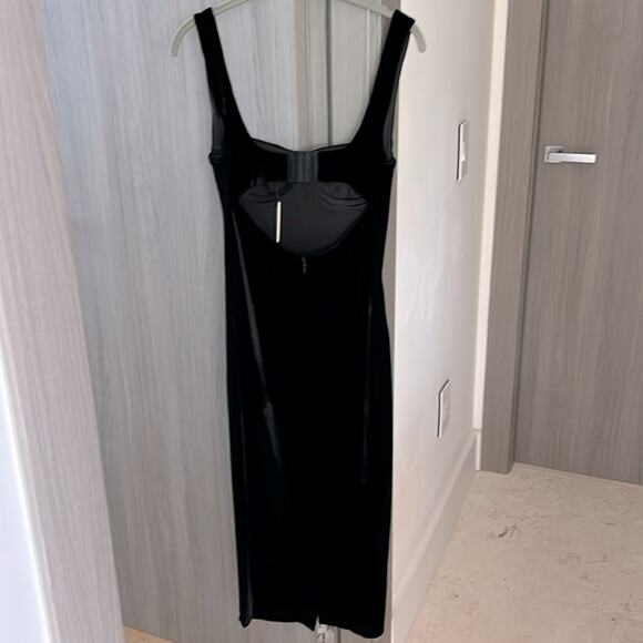 NWT $184 REVOLVE RUMORED Runway velvet sheath tank bodycon slip dress S black - Picture 10 of 13